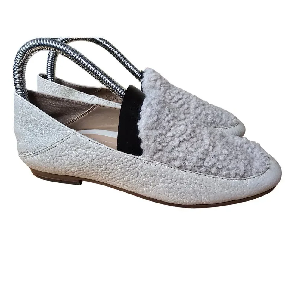 Vionic Leather and Faux Fur Loafer US Womens Size 6.5 EU 37.5 soft leather